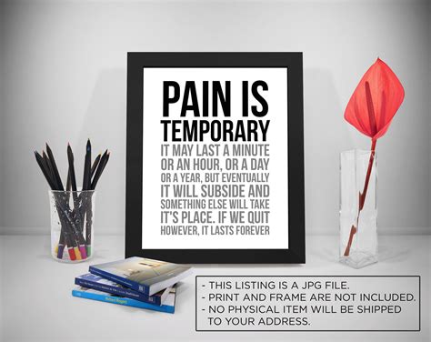 Pain Is Temporary Quotes Etsy