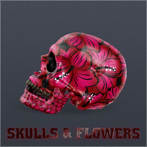 Flower Skull Skulls Game Flowers Artwork Couple Work Of Art