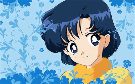 Blue Hair Short Hair Faces Blue Background Bishoujo Senshi Sailor Moon
