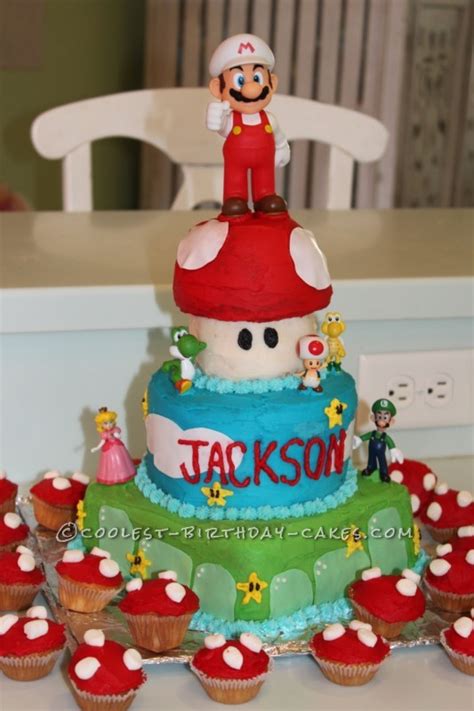 There are many fun super mario birthday cakes for this party theme. Superest Super Mario Birthday Cake NO Fondant Required!