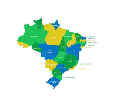 Brazil Regions Map Stock Illustration Illustration Of Area 197792675
