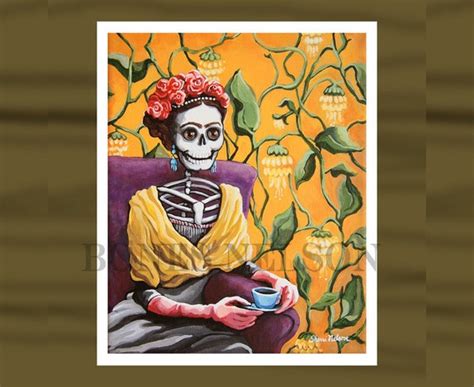 Day Of The Dead Frida Kahlo Art Print Skeleton Frida La