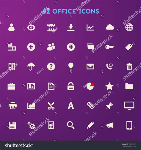 Big Ui Ux Office Icon Set Stock Vector Royalty Free 558379915