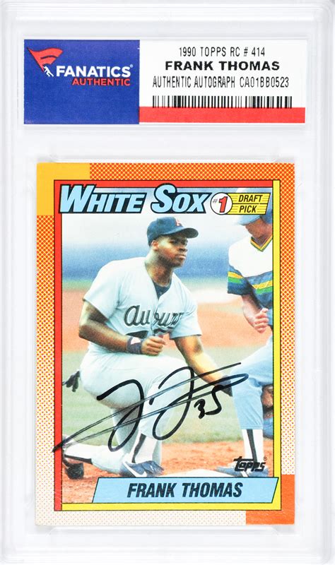 Sep 29, 2020 · 1987 pan am team usa blue bdk has the very first frank thomas card. Frank Thomas Chicago White Sox Autographed 1990 Topps #414 ...