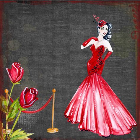 Retro Lady In Red Art Collage Free Stock Photo Public Domain Pictures