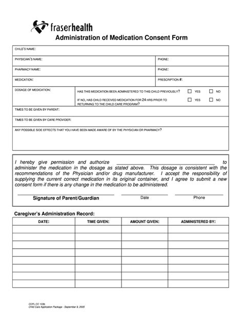 Ccfl Cc 103b Administration Of Medication Consent Form Fill And