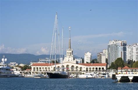 Sailing Yachts Are In The Port City Of Sochi Russia Editorial Stock