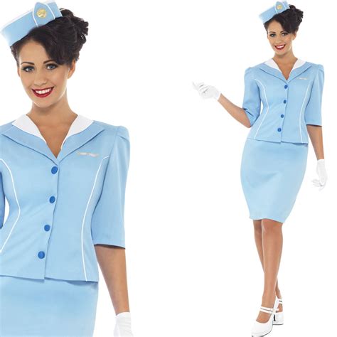 Flight attendant uniform has evolved since the very first staff members took flight in the 1920s. Ladies Cabin Crew Fancy Dress Costume - Air Hostess Flight Attendant Uniform | eBay