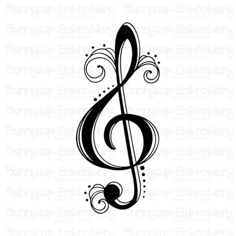 Music SVG Treble Clef Clipart and SVG Personal and Small Business Use