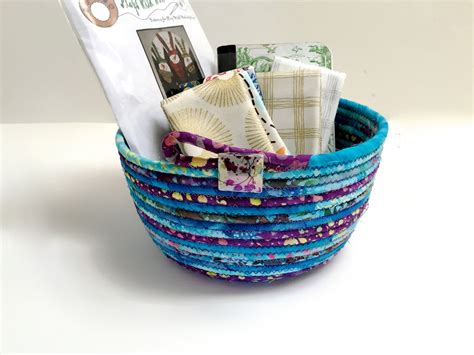 Handmade Clothesline Basket Hand Coiled Rope Modern Batik