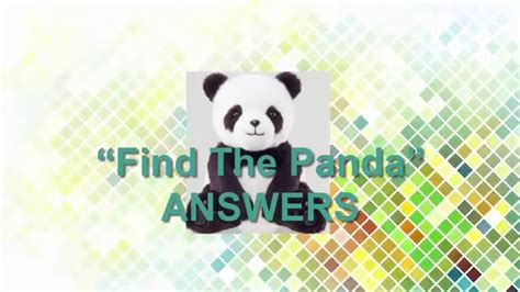 Find The Panda Answers Youtube