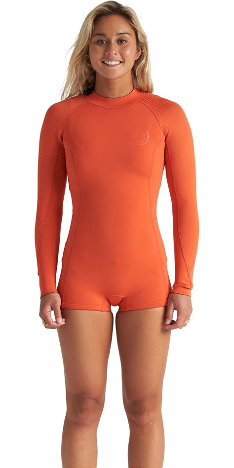 2020 billabong womens spring fever 2mm long sleeve shorty wetsuit s42g59 samba watersports
