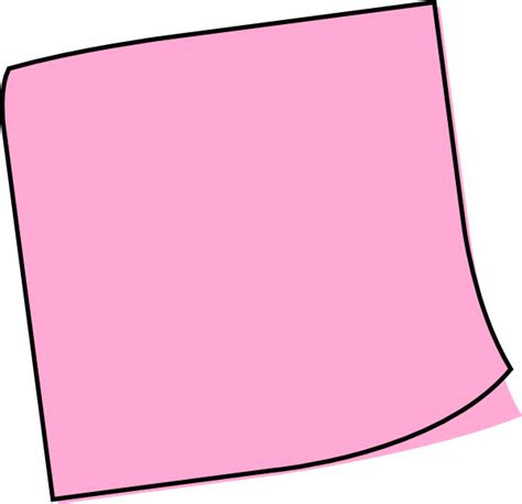 Pink Post It Note Cartoon Clipart Full Size Clipart 66141 Pinclipart