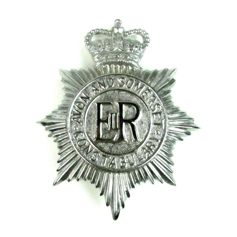 Avon And Somerset Constabulary Helmet Plate Queens Crown Jeremy
