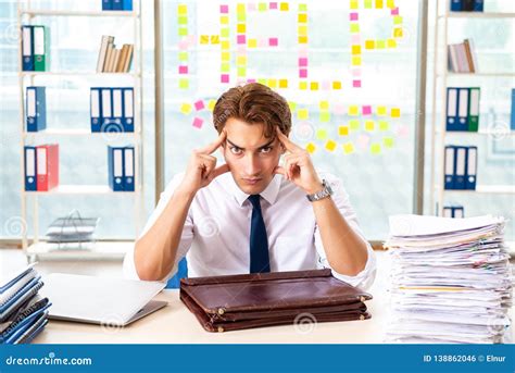 The Busy Businessman Working In The Office Stock Photo Image Of Note