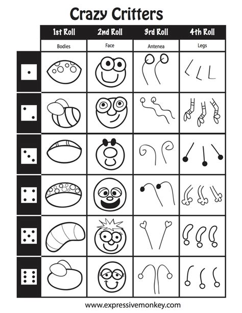 Roll A Picasso Free Printable Printable Templates