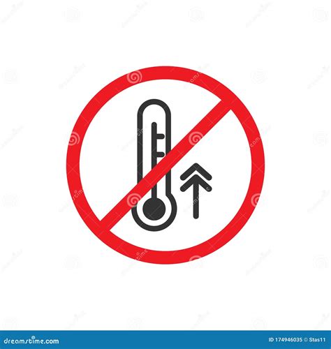 No Fever Icon In A Flat Design Vector Illustration Stock Illustration