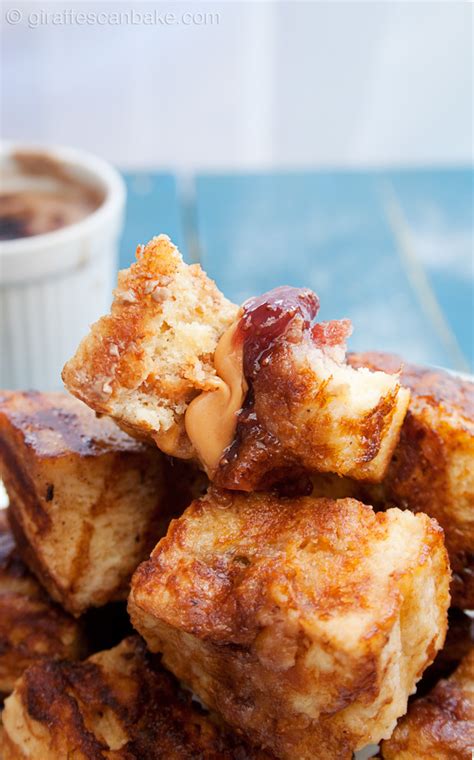 Peanut Butter And Jelly French Toast Bites With Balsamic Dipping Sauce