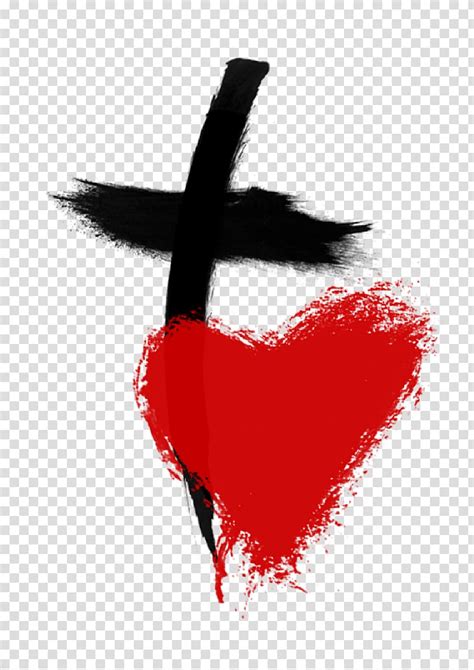 Free Download Red Heart And Black Cross Illustration Bible God Christian Cross Love