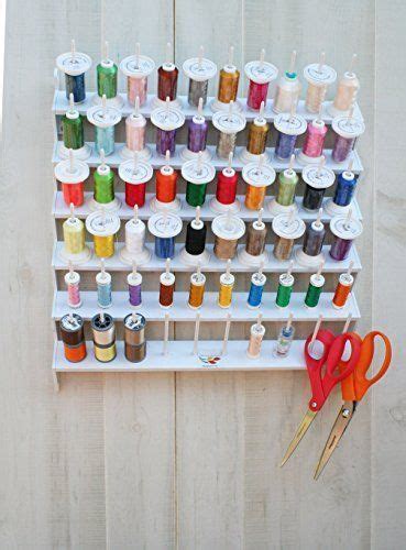 Wall Mount 60 Spool Thread Plastic Rack Sewing Room Storage Holder Knit