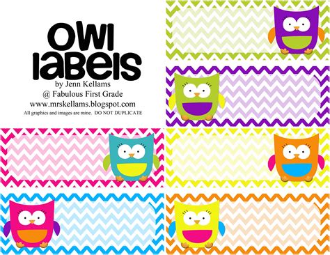 Free Printable Owl Labels Printable Word Searches