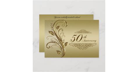 50th Golden Wedding Anniversary Rsvp Card Zazzle