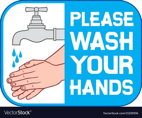 Please Wash Your Hands Sign Royalty Free Vector Image
