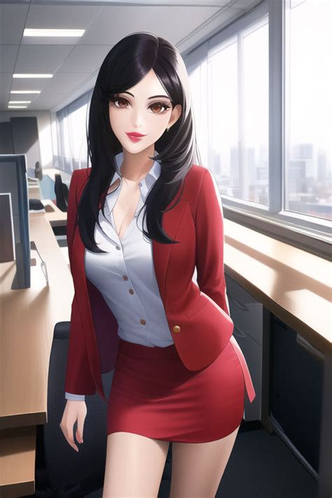 Woman With Long Silky Black Hair Brown Eyes Red By Varm209 On Deviantart