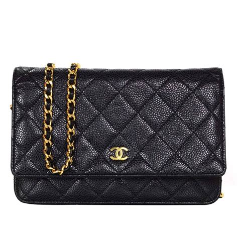 Chanel Black Caviar Leather Woc Wallet On Chain Crossbody Bag Ghw For