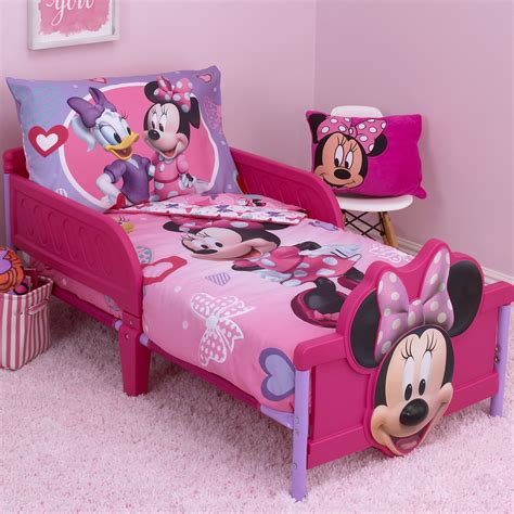 There are 996 disney toddler bed for sale on etsy, and they cost 43,43 $ on average. Disney Minnie Mouse Hearts and Bows 4 Piece Toddler ...