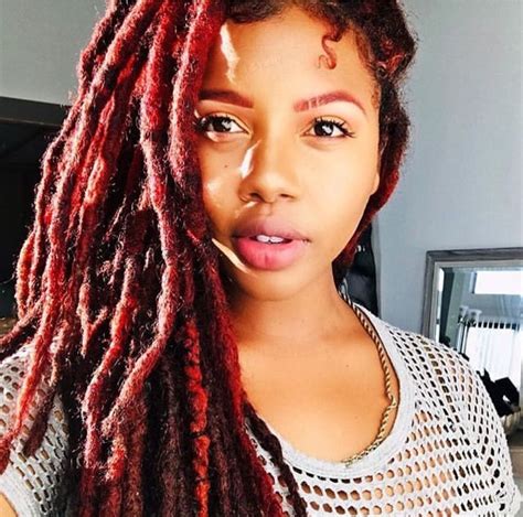 Pin By Iona On Hair And Beauty Dreads Black Women Red Dreads Hair