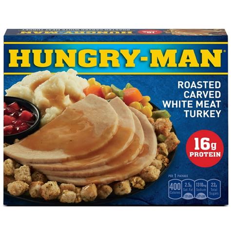 Hungry Man Roasted Turkey Breast Frozen Dinner 16 Oz