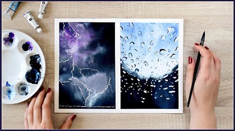 Easy Rainy Days Watercolor Painting Ideas Step By Step Youtube
