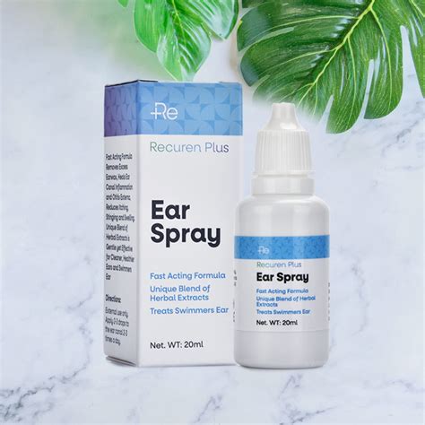 Recuren Plus Ear Spray Swimmers Ear Drops Spray Removes Excess Earwax