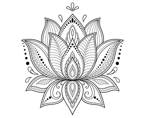 Lotus Flower Lotus Mandala Zentangle Etsy