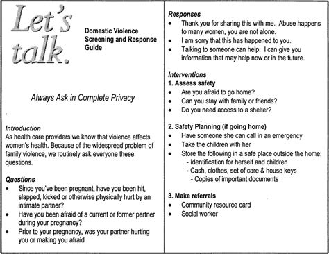 Domestic Violence Assessment Guides Download Scientific Diagram