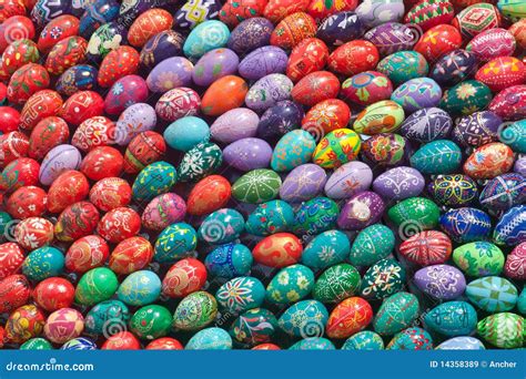Colorful Hand Painted Easter Eggs Stock Image Image Of Celebration