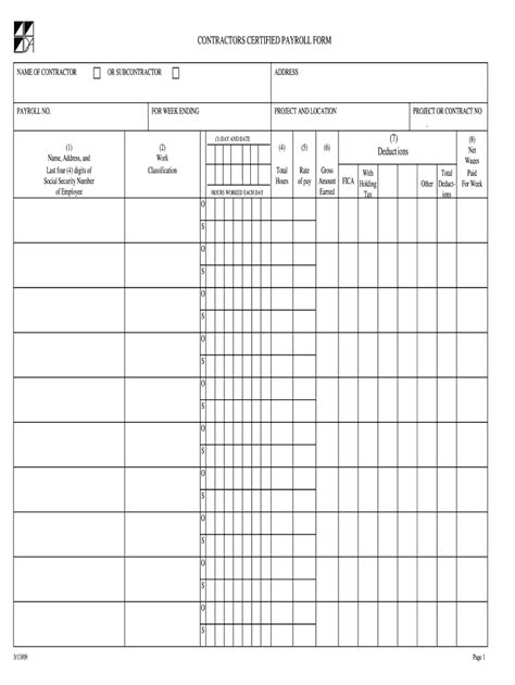 Enter total payroll for the employee to include the project and all other wages earned for the week. 2009 NY DASNY Contractors Certified Payroll Form Fill Online, Printable, Fillable, Blank - pdfFiller