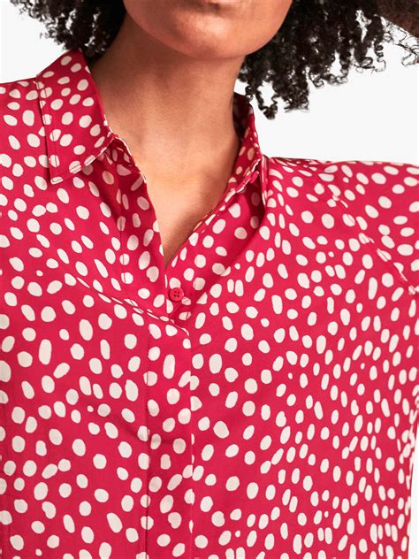 Pure Collection Silk Spot Blouse Blurred Spot Print At John Lewis And Partners