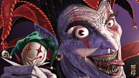 dark fantasy scary creepy spooky evil fangs makeup clown faves eyes pov art cartoon wallpaper