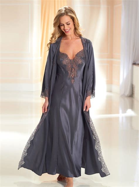 Роскошный шелковый Пеньюар Дэвид Nieper Night Gown Negligee Dress Gowns Dresses