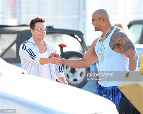 Mark Wahlberg And Dwayne The Rock Johnson On The Set Of Pain And Gain