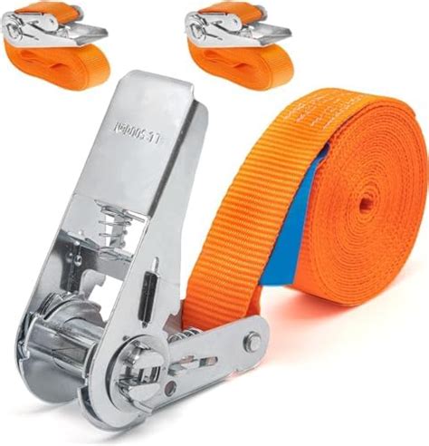 Pack Of 2 800 Kg 4 M Tie Down Straps With Ratchet Without Hooks 25 Mm