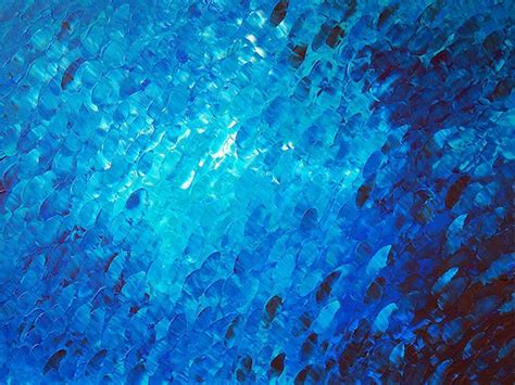 Blue Abstract Painting Aqua 36x48 Silver By Buyartsharoncummings