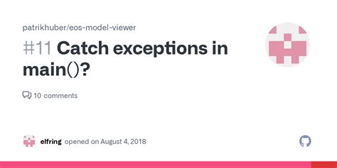 Catch Exceptions In Main · Issue 11 · Patrikhubereos Model Viewer
