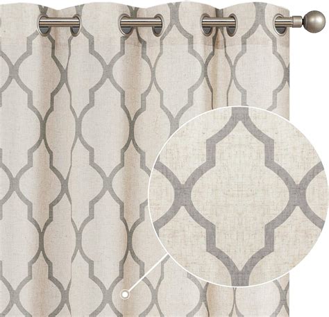Jinchan Linen Curtains Moroccan Tile Curtains For Bedroom