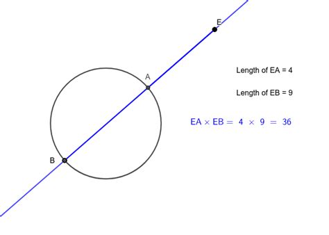 Circle Line Segment Theorems Geogebra