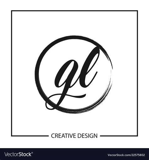 Initial Gl Letter Logo Template Design Royalty Free Vector