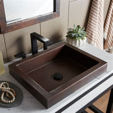 Dec 17, 2018 · pros and cons of acrylic sinks. Native Trails Antique Copper Metal Hand Hammered Rectangular Drop-In Bathroom Sink & Reviews