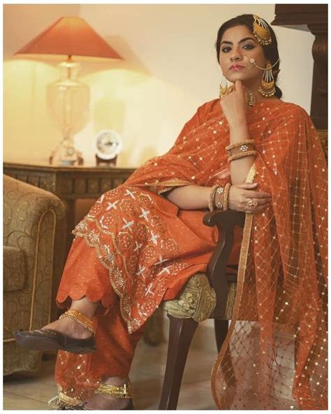 Orange Punjabi Suit Orange Traditional Formal Punjabi Suits Bridal Suits Punjabi Punjabi